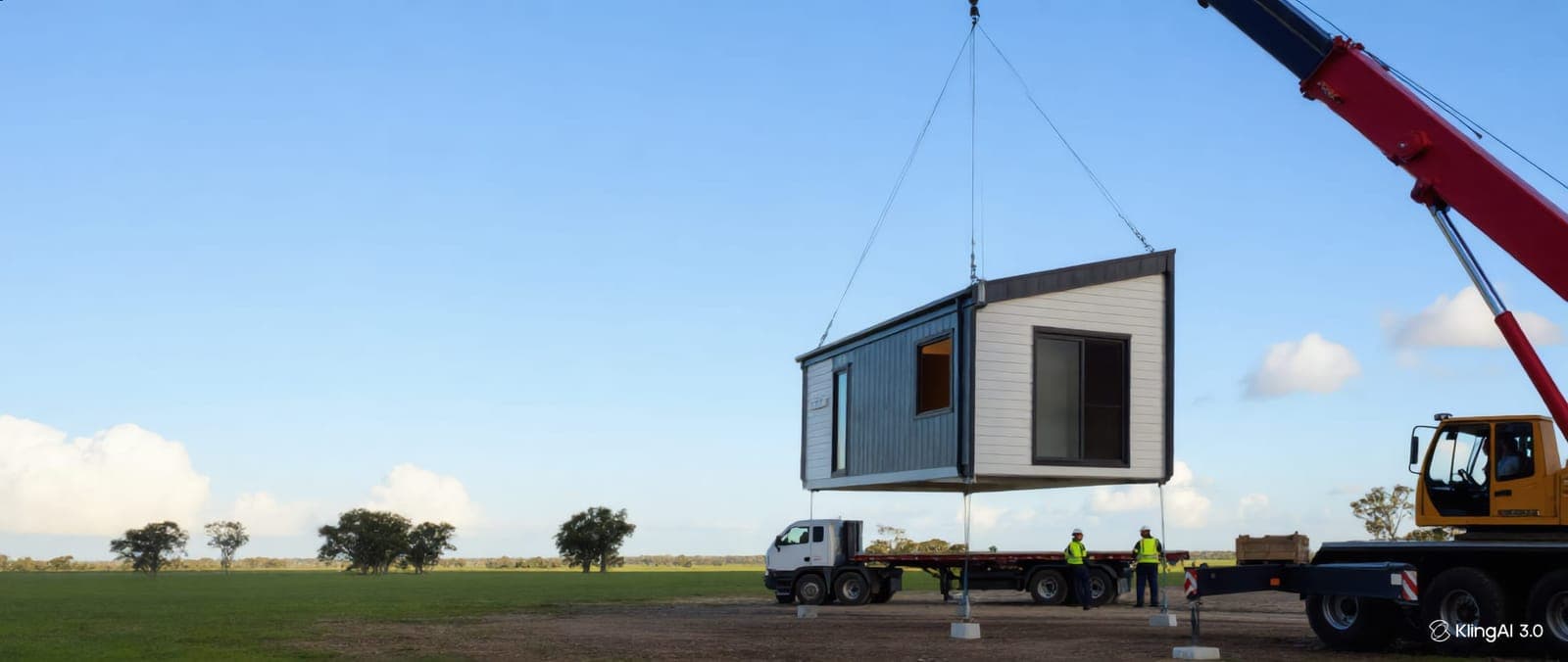 KMM team installing a modular home on-site